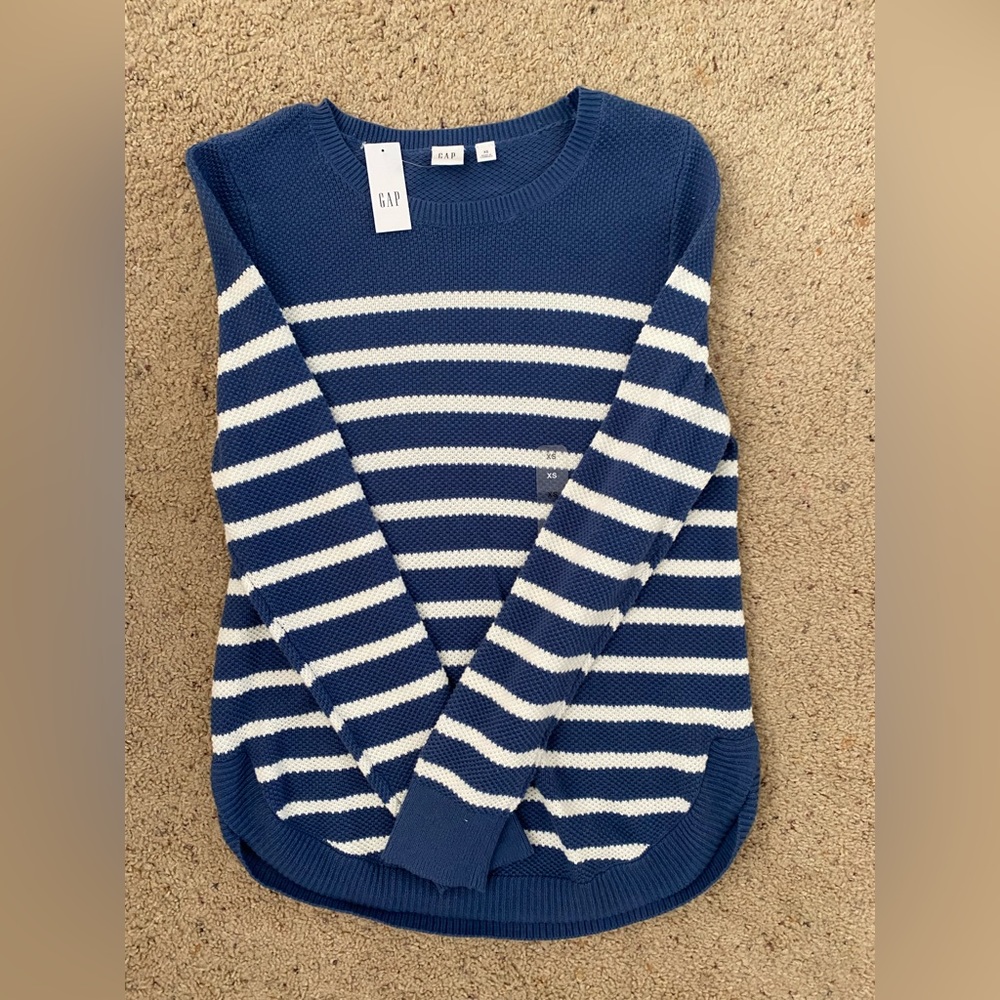 Blue and White striped Sweater